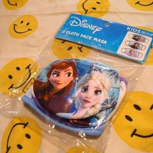New in package set of 3 cloth face masks for kids, Frozen. Elsa and Anna